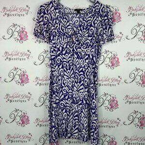 C&a mini dress paisley floral flowers Purple and White Patterned Dress